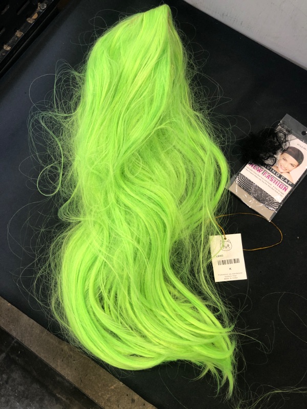 Photo 3 of GREEN COSPLAY WIG , LONG WAVY HAIR, WIG CAP INCLUDED 