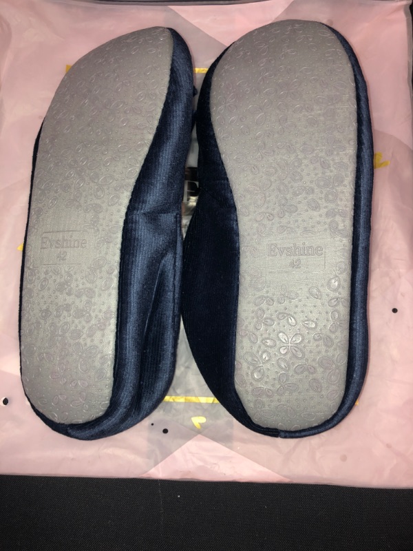 Photo 1 of Evshine Ballerina Slippers for Women, Velvet Ballet Bedroom Slipper Closed Back Indoor Home Shoes with Bow, WOMEN'S SIZE 10