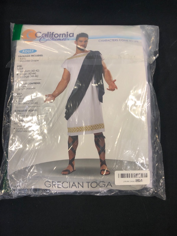 Photo 2 of California Costumes Men's Grecian Toga, SIZE LARGE 