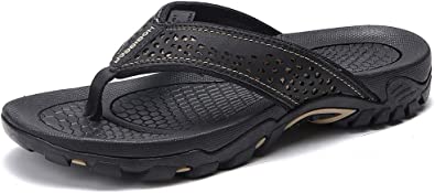 Photo 1 of KIIU Mens Thong Sandals Indoor and Outdoor Beach Flip Flop. COLOR BLACK. SIZE 12 