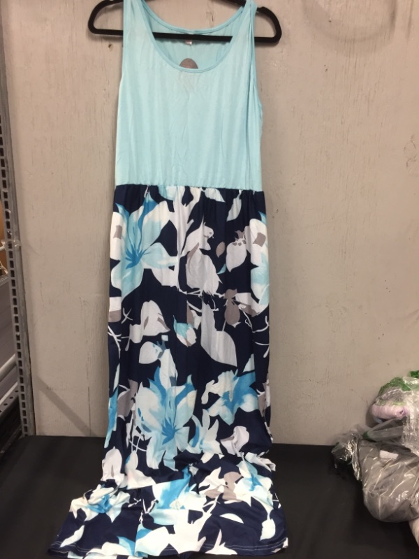 Photo 2 of Bluetime Women's Summer Boho Sleeveless Floral Print Tank Long Maxi Dress , SIZE XL