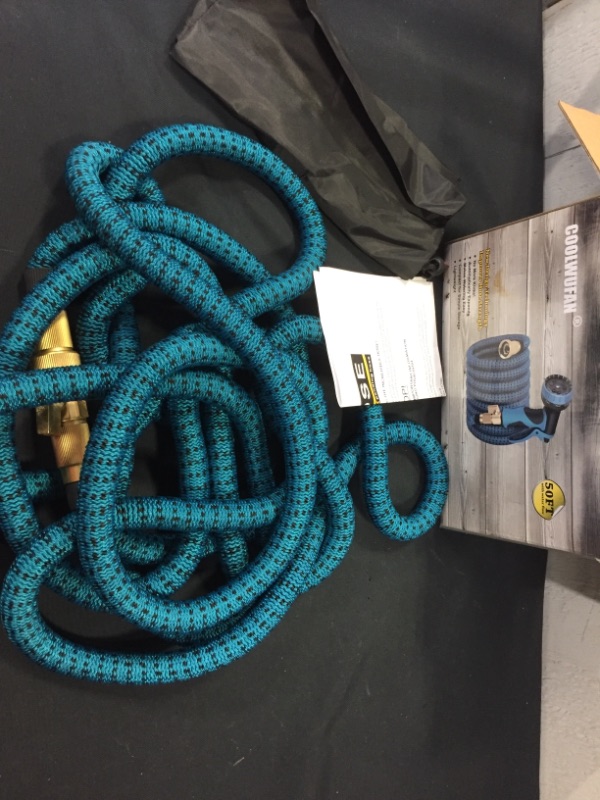 Photo 2 of COOLWUFAN, EXPANDABLE GARDEN HOSE, 50 FT (W/ WATER FLOW), TEAL COLOR 