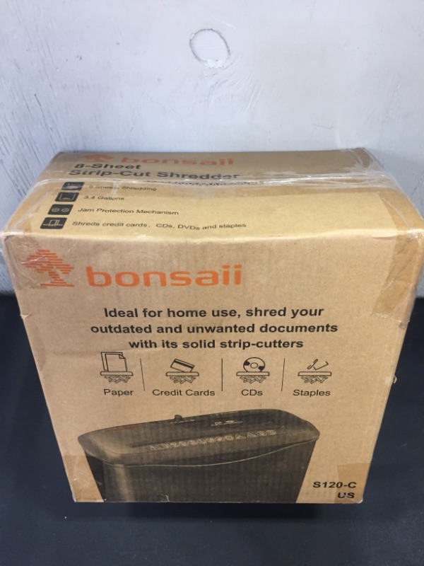 Photo 2 of Bonsaii Shredders for Home, 8-Sheet StripCut CD and Credit Card Paper Shredder for Home Office Use, Shredder Machine with Overheat and Overload Protection, 3.4 Gallons Wastebasket,Black (S120-C)