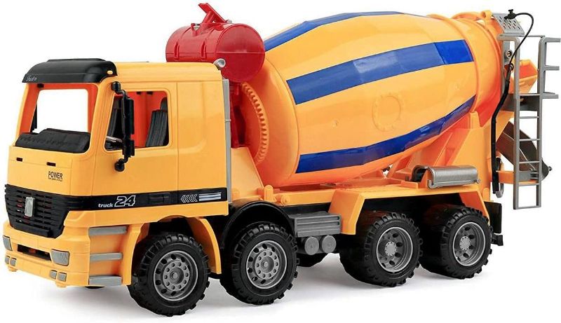 Photo 1 of 14" Oversized Cement Mixer Truck Friction Powered Big Construction Vehicle Toy for Kids Pretend Play