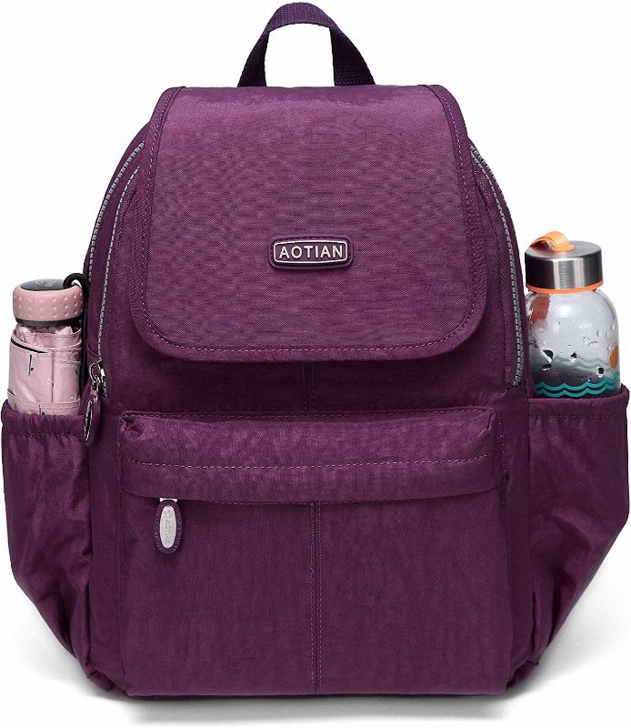Photo 2 of AOTIAN Small Lightweight Nylon Casual Travel Hiking Daypack Backpack for Girls and Women - 9 Liters, COLOR PLUM PURPLE