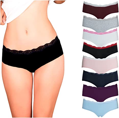 Photo 1 of Emprella Womens Lace Underwear Hipster Panties Cotton-Spandex MULTICOLOR
SIZE LARGE