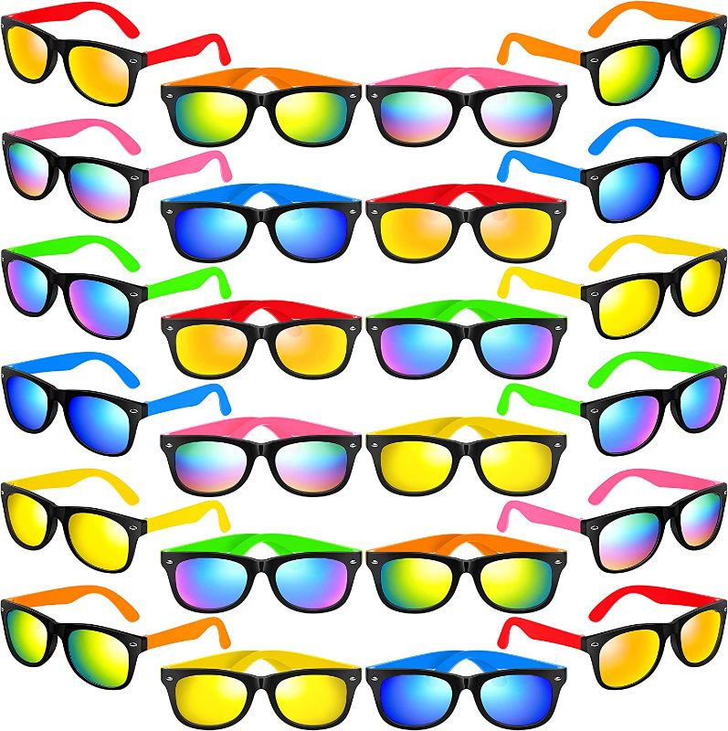 Photo 1 of Kids Sunglasses Party Favors, 24Pack Neon Sunglasses with UV400 Protection in Bulk for Kids, Boys and Girls, Great Gift for Birthday Graduation Party Supplies, Beach, Pool Party Favors, Fun Gift, Party Toys, Goody Bag Favors

