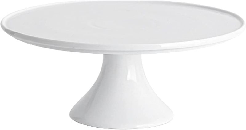 Photo 1 of 12-Inch Porcelain Cake Stand, Round Dessert Stand, Cake Stand for Dessert Table, White Round Ceramic Dessert Display Stands Cupcake Holder, Cupcake Stand for Wedding, Birthday Party, Baby Shower