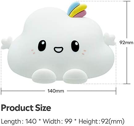 Photo 2 of Cloud LED Night Light for Kids Soft Silicone Light for Nursery Bedroom Colorful Sleep Light with Touch Sensor and Remote Control Lamp for Children Bedroom Perfect Gifts Choice