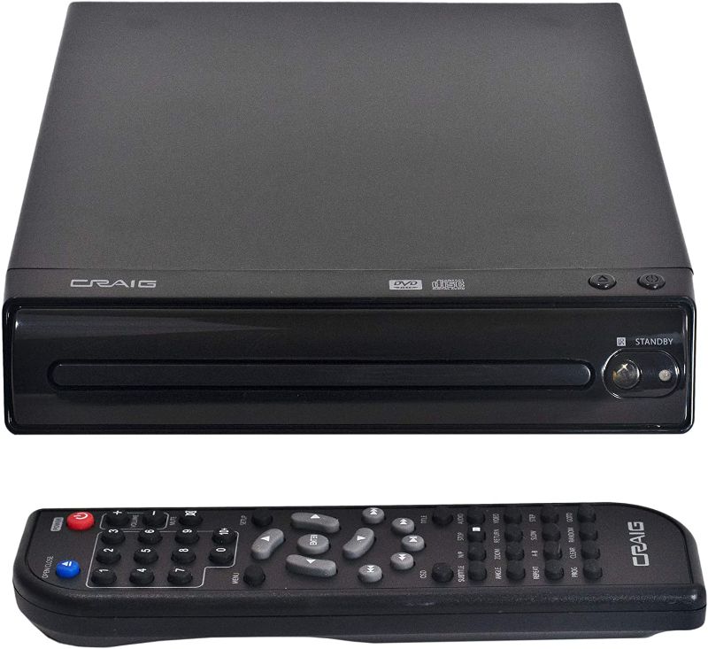 Photo 1 of Craig CVD512a Compact DVD Player with Remote in Black | Compatible with DVD/DVD-R/DVD-RW/JPEG/CD-R/CD-RW/CD | Progressive Scan | Multilingual Supported |