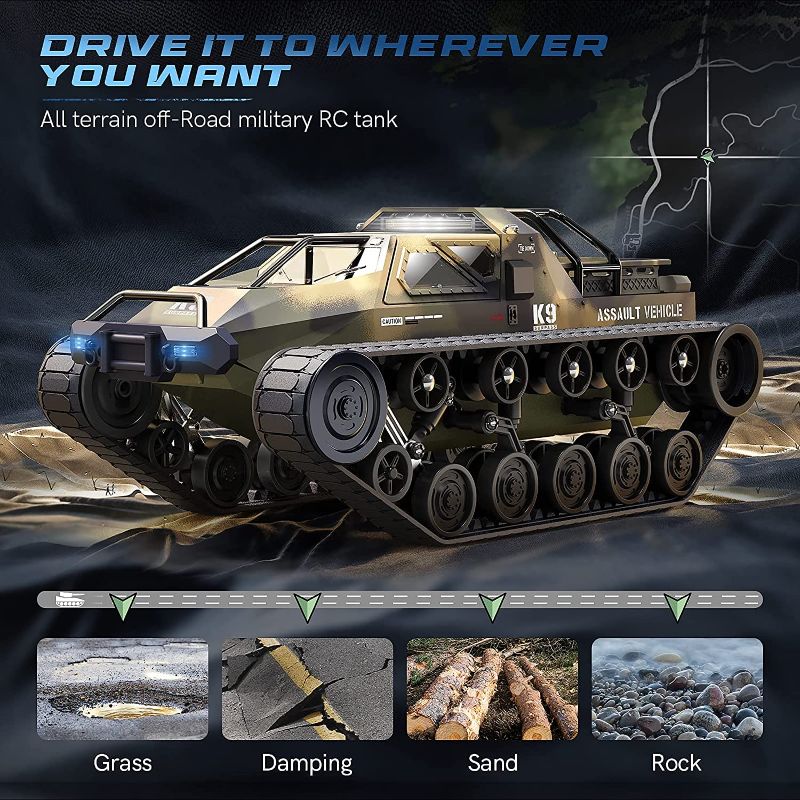 Photo 1 of RUKO Q111 RC Crawler, RC Rock Crawler, 1:12 Scale All Terrain Off-Road Remote Control Tank, RC Car with Strong Starting Force, Spraying, 2 Batteries 45 Mins Play, 360°Rotating Drifting, Gift for Kids