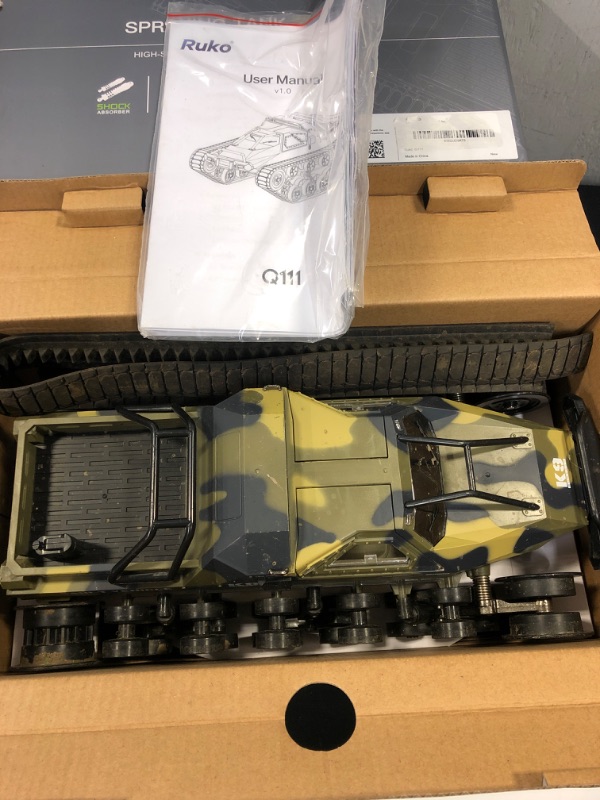 Photo 1 of RUKO Q111 RC Crawler, RC Rock Crawler, 1:12 Scale All Terrain Off-Road Remote Control Tank, RC Car with Strong Starting Force, Spraying, 2 Batteries 45 Mins Play, 360°Rotating Drifting, Gift for Kids