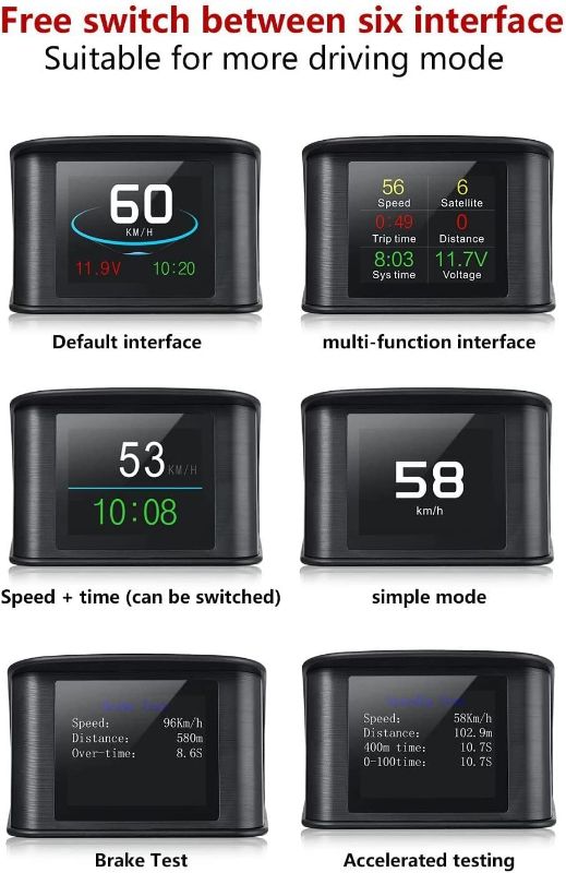 Photo 1 of Lttrbx. T600 Universal Car HUD Head Up Display Digital GPS Speedometer with Speedup Test Brake Test Overspeed Alarm TFT LCD Display for All Vehicle