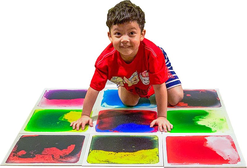 Photo 1 of Art3d Liquid Fusion Activity Play Centers for Children Toddler Teens 12" X 12" Pack of 9 Tiles in Different Colors