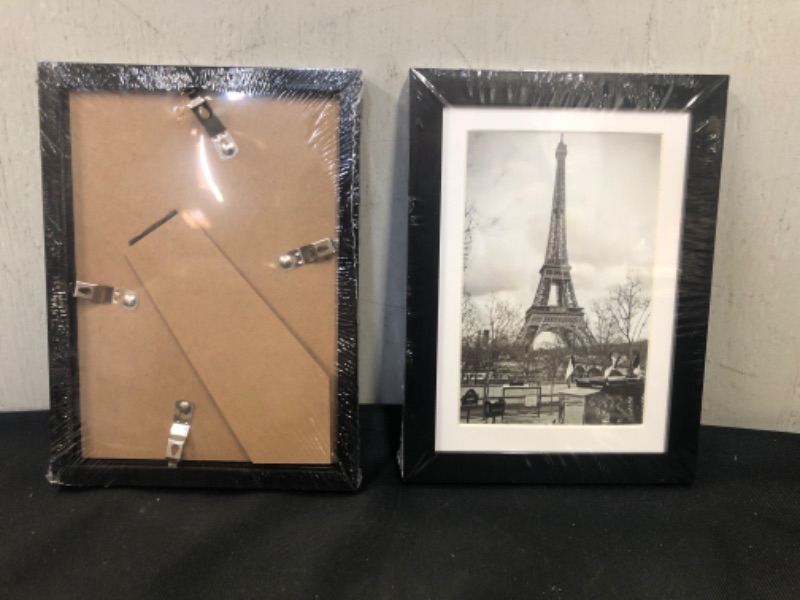 Photo 2 of 10 PCS FRAME SET, ALL SAME SIZE & COLOR, COMES W/ HARDWARE TO HANG. BLACK, 6" X 8" (WHOLE FRAME SIZE)