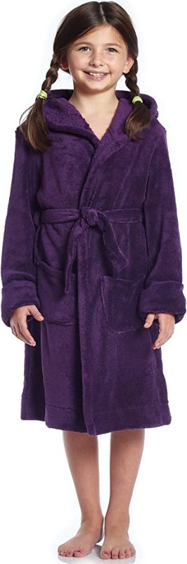 Photo 1 of Leveret Kids Robe Boys Girls Solid Hooded Fleece Sleep Robe Bathrobe --- 12 YEARS 