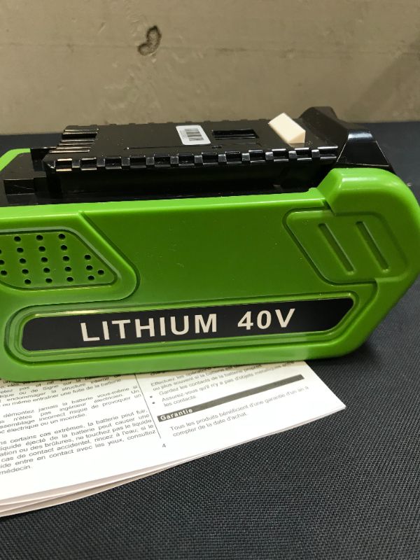 Photo 6 of 29472 40V 6.0Ah Replacement Battery Lithium-Ion for GreenWorks 29472 29462 29252 20202 22262 25312 25322 22272 27062 21242 G-Max 40 Volt Power Tools (Not for Gen 1)
