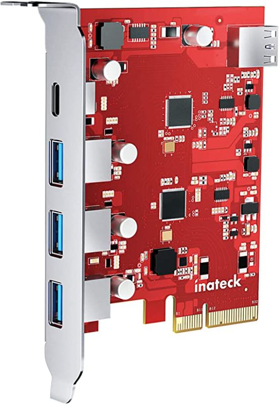 Photo 1 of Inateck PCIe to USB 3.2 Gen 2 Card, Total Transfer Rate 20 Gbps, with 4 USB Type-A Ports and 1 USB Type-C Port, RedComets U23
