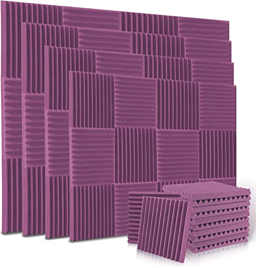 Photo 1 of 48 Pack Acoustic Panels, ALPOWL Acoustic Foam Panels 1" X 12" X 12" Inches, Soundproof Wall Panels with Fire and Sound Insulation Effect, Soundproof Wedges for Studios, Homes, Office (Purple)
