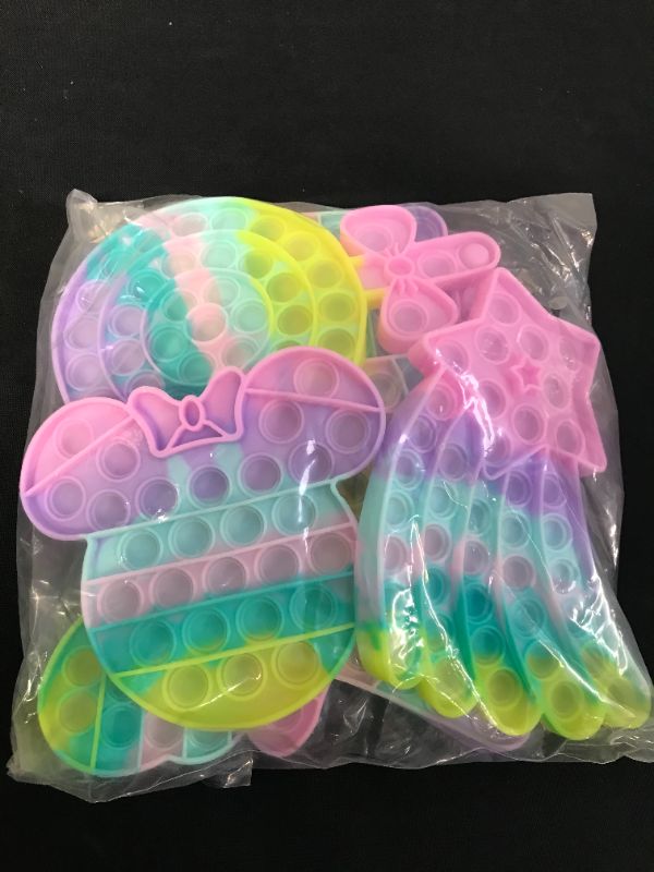 Photo 1 of 6 Pack Pop Popper Sensory Set Kit Toy Stress Bubble Special Need Gift for Girl Kid Teen Adult Friend ADHD Crown Bowknot Mouse Meteor Star Lollipop Popsicle
