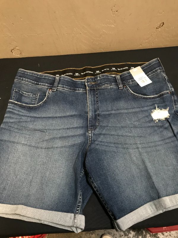 Photo 2 of Riders by Lee Indigo Women's Plus Size Modern Collection 8" Double Rolled Cuff Denim Short ---- 22w
