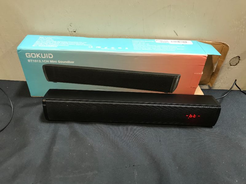 Photo 5 of 2.1 CH 16 inch 60W Sound Bar with Built-in Subwoofer Much Better Bass for TV/Movies, Opt/AUX in/USB/TF/Bluetooth Connection, 6 EQ Modes for TV/DVD Player/PC/Gaming/Phones
