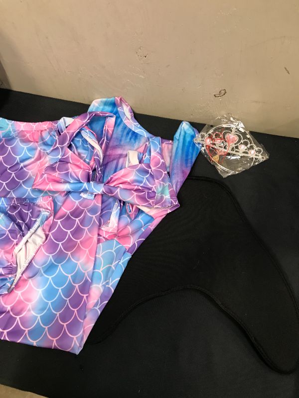 Photo 1 of GIRLS SIZE 8 MERMAID OUTFIT WITH FIN AND TIARA 