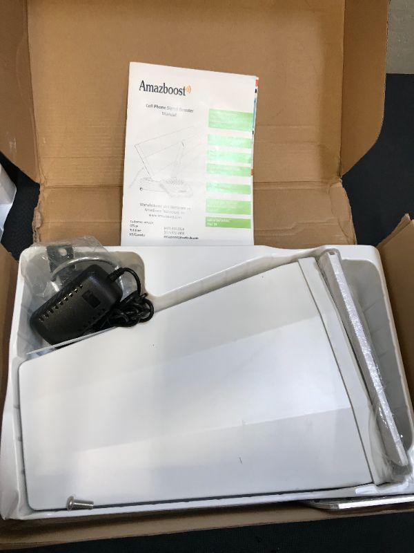 Photo 6 of Amazboost Cell Phone Signal Booster for Home and Office - Up to 1,500 Square ft, 5 Band Cell Phone Booster 3G 4G LTE, Cell Booster for All US Carriers - Support Band 2/4/5/12/13/17/25 - FCC Approved ---- unable to test 
