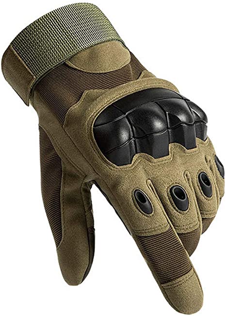 Photo 1 of Full Finger Touch Screen Knuckle Protective Gloves Outdoor Sports Gear for Motorcycle Airsoft Painball Shooting Climbing and Heavy Duty Work ---- LARGE 
