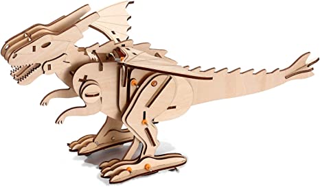 Photo 1 of Beccalame 3D Wooden Puzzles Dinosaur for Kids Adults Brain Teaser Toys Walking Dinosaur Electric Motor Wood Crafts Kit Building Model The Best Educational Gifts for Boys and Girls --- PACKAGING DAMAGED 
