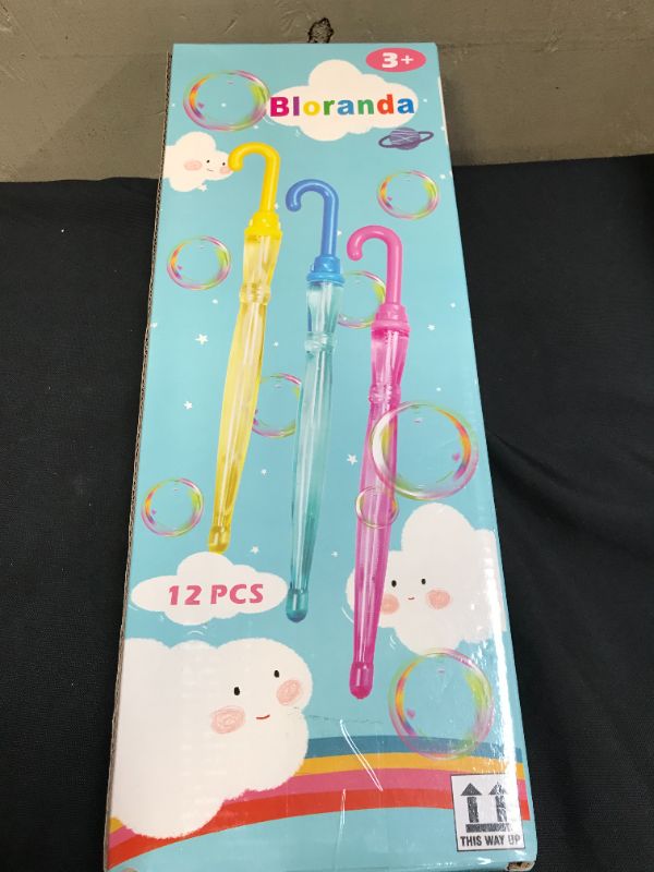 Photo 2 of Bloranda 12 Pack 15'' Bubble Wands Bulk - Large Bubble Wand | Umbrella Big Bubble Wand 3 Colors Bubble Wand Party Favors Summer Toys Outdoor Play Toys Birthday Party
