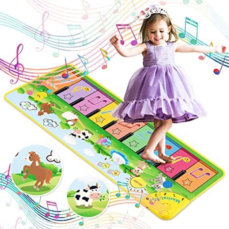 Photo 1 of OTTOLIVES Piano Mat, Music mat, Kids Musical Keyboard Piano Mat, Music Play Blanket Dance Mat with 8 Different Animal Sound for Toddler Baby Boys Girls Children(Early Learning Education Toy Gift)
