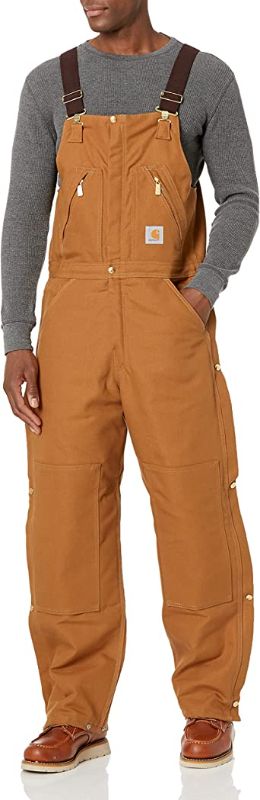 Photo 1 of Carhartt Men's Quilt Lined Zip To Waist Bib Overalls R38 40X28
