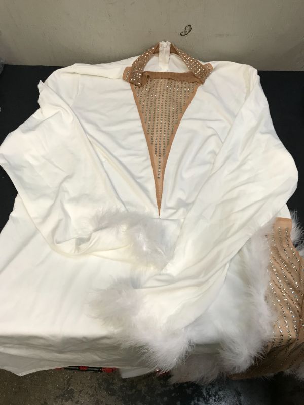 Photo 1 of 4XL WOMENS WHITE AND NUDE DRESS LONG SLEEVE 