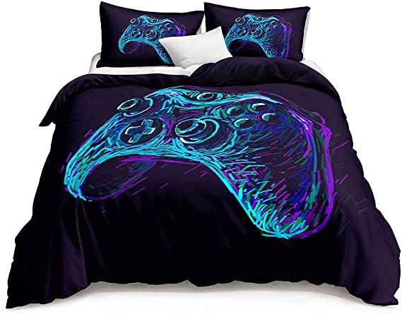 Photo 1 of Z.Jian HOME Gamer Bedding Sets for Boys, Gaming Duvet Cover Set King Size,Boys Video Game Comforter Cover,Game Controller Bed Set for Teen Boys Bedroom,1 Duvet Cover with Pillowcase(G35 King)