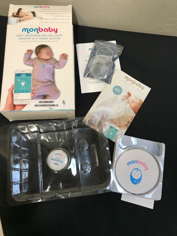 Photo 2 of MonBaby Smart Baby Monitor: Tracks Chest Movement (Vertical Motion Caused by Breathing), Rollover, and Sleeping Position. Alerts Go to Smartphone if Baby May Need Attention  ----- COULD NOT TEST 