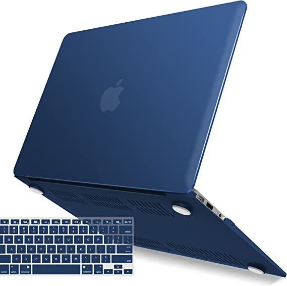 Photo 1 of IBENZER Compatible with Old Version MacBook Air 13 Inch Case (2010-2017 Release). Models: A1466 / A1369, Plastic Hard Shell Case with Keyboard Cover for Mac Air 13, Navy Blue, A13NVBL+1
