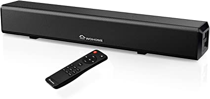 Photo 1 of Wohome Small Sound Bars for TV, 50W 16-Inch Ultra Slim Mini Surround Soundbar Speakers System with Wireless Bluetooth 5.0 Optical AUX USB Connection, 5 Equalizer Modes, for 4K & HD TVs, Model S66 --- tested, fully functional 
