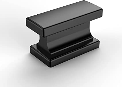 Photo 1 of Amerdeco 20 Pack Matte Black Cabinet Knobs 1.46 Inch(37mm) Single Hole Cabinet Handles Rectangle Dresser Knobs Drawer Knobs and Pulls for Bathroom Cabinets
