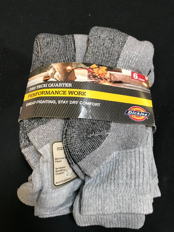 Photo 2 of Dickies Men's Dri-Tech Moisture Control Quarter Socks Multi-Pack ----- SIZE 12-15