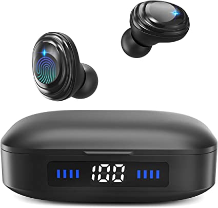 Photo 1 of Wireless Earbuds with Immersive Sound True 5.0 Bluetooth in-Ear Headphones with 2000mAh Charging Case Easy-Pairing Stereo Calls/Touch Control/Built-in Microphones/IPX7 Sweatproof/Deep Bass for Sports ---- UNABLE TO FULLY TEST 
