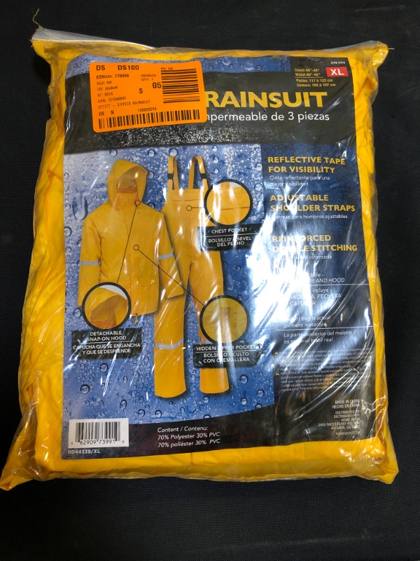 Photo 2 of 3-Piece Large Rain Suit. SIZE XL
