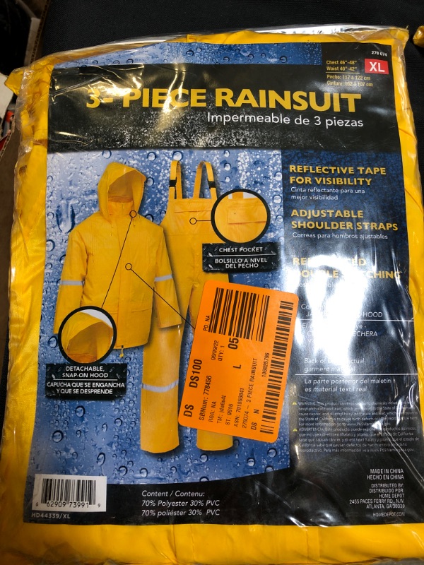 Photo 2 of 3-Piece X-Large Rain Suit
