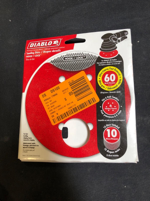 Photo 2 of 6 in. 150-Grit Random Orbital Sanding Disc with Hook and Lock Backing (10-Pack)
