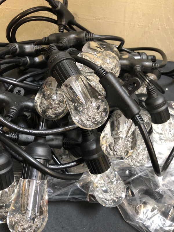 Photo 3 of 24-Bulb 48 ft. Vintage Cafe Integrated LED String Lights, Black
