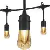 Photo 1 of 24-Bulb 48 ft. Vintage Cafe Integrated LED String Lights, Black
