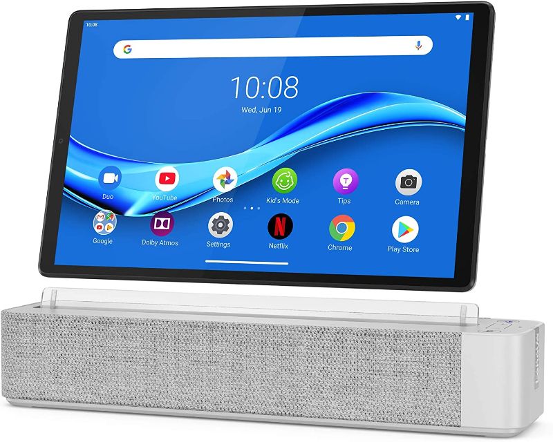 Photo 1 of Lenovo Smart Tab M10 Plus, FHD Android Tablet, Alexa-Enabled Smart Device, Octa-Core Processor, 64GB Storage, 4GB RAM, Wi-Fi, Bluetooth, Platinum Grey