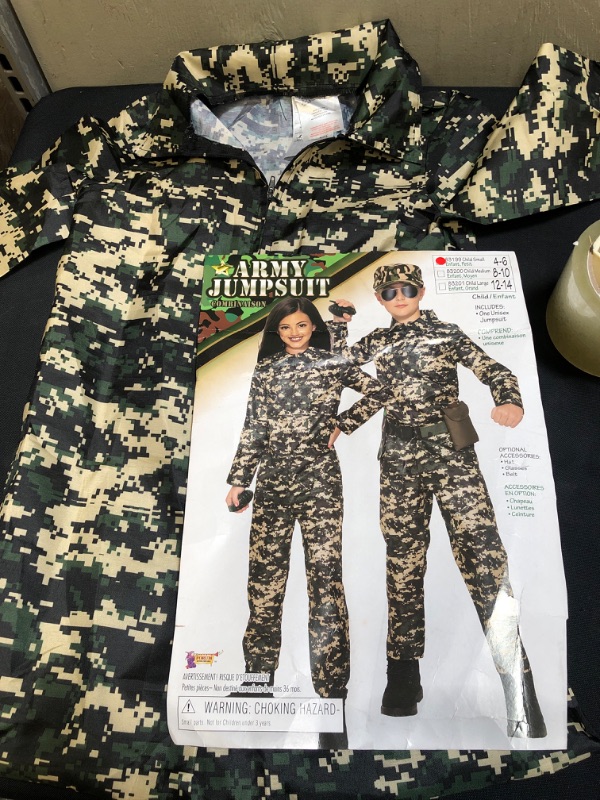 Photo 2 of Army Jumpsuit Costume for Kids UNISEX SIZE 4-6 SMALL