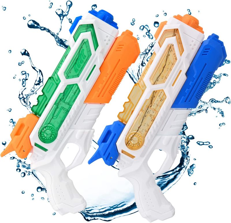 Photo 1 of Bakeling Water Guns for Kids Ages 4-8 - 2 Pack Squirt Guns, Water Blaster Pool Toys for Kids, Long Range Water Fight Toys for Garden Beach Outdoor