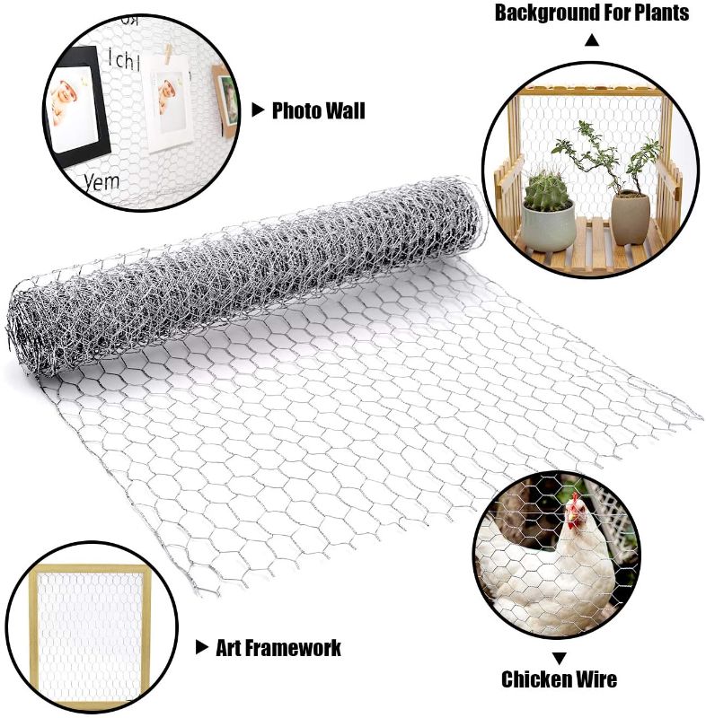 Photo 1 of BSTOOL Chicken Wire Net for Craft Projects,3 Sheets Lightweight Galvanized Hexagonal Wire 13.7 Inches x 40 Inches x 0.63 Inch Mesh,with One Mini Wire Cutting Pliers-10 Feet(3 Sheets)
